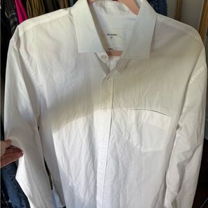 Billy Reid White Men’s Dress Shirt with Chest Pocket